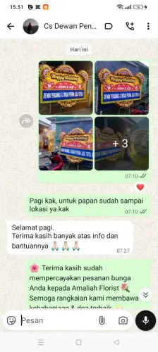 Testimonial Papan Bunga Pernikahan karawang barat